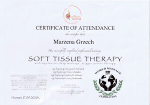 Certyfikat - Soft Tissue Therapy